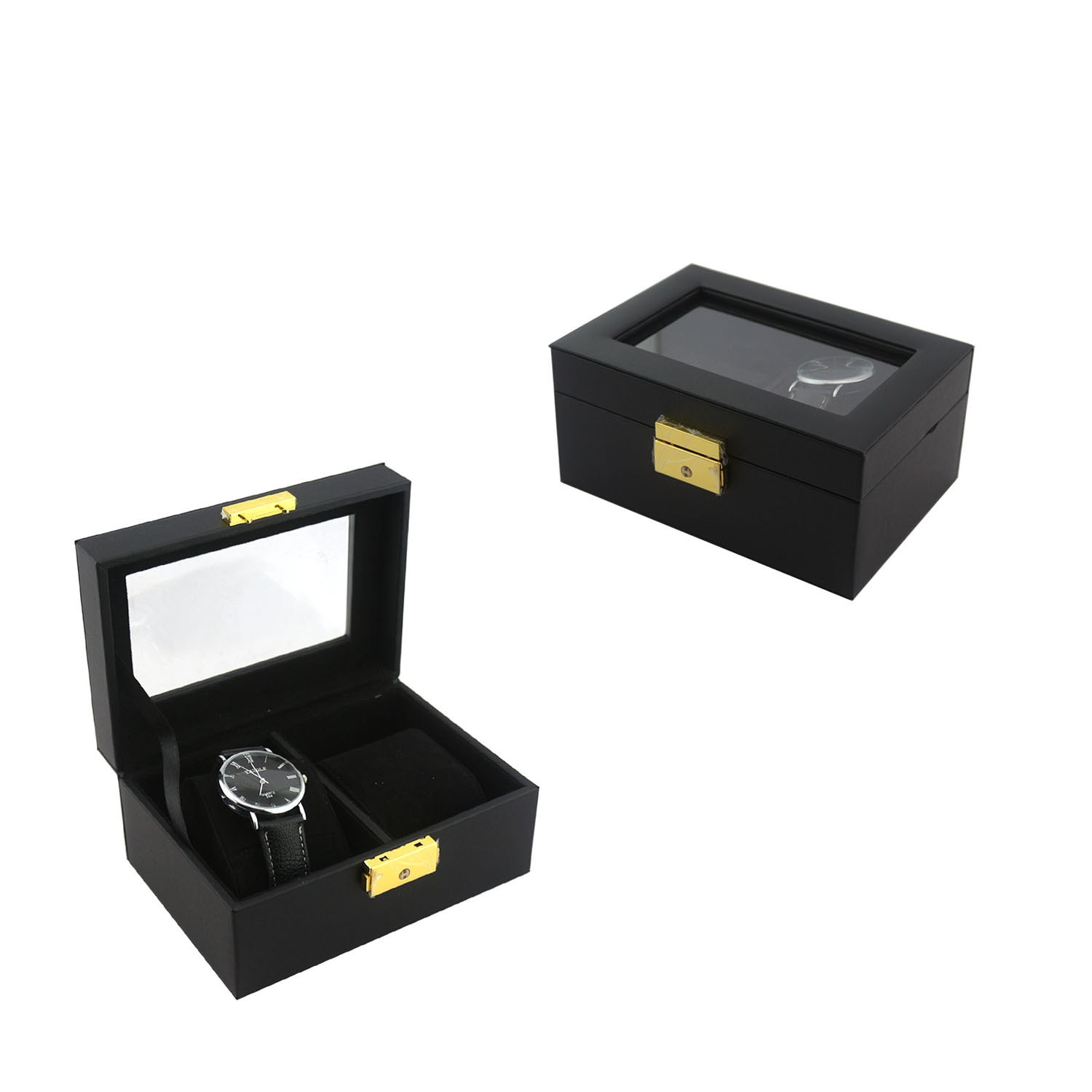PU leather black 20 watches leather watch box