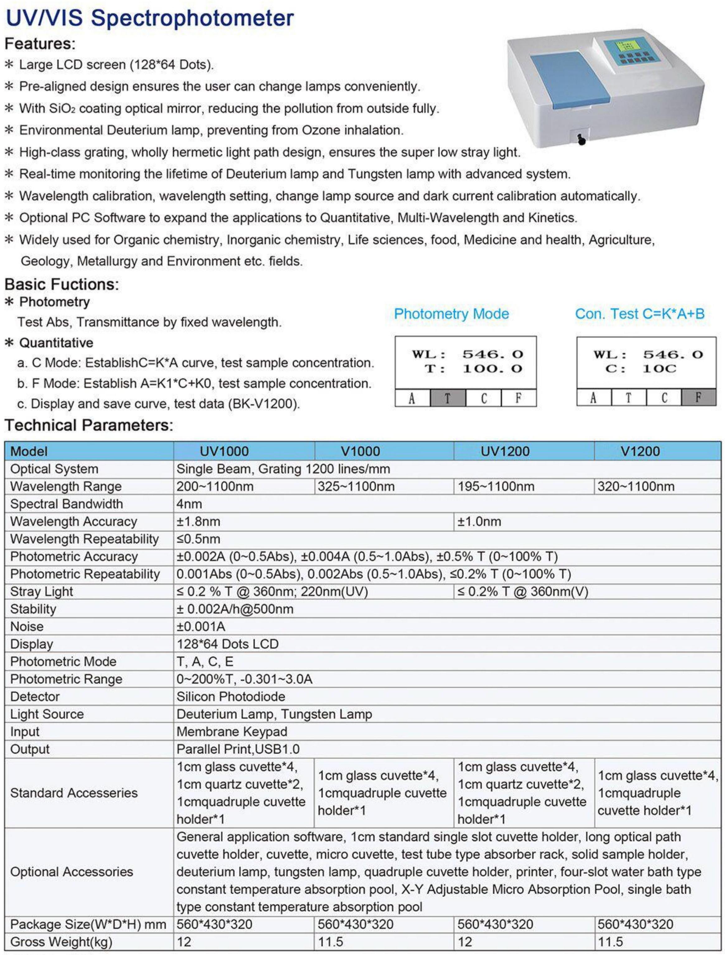Spectrophotom&egrave;tre UV VIS-1(1)