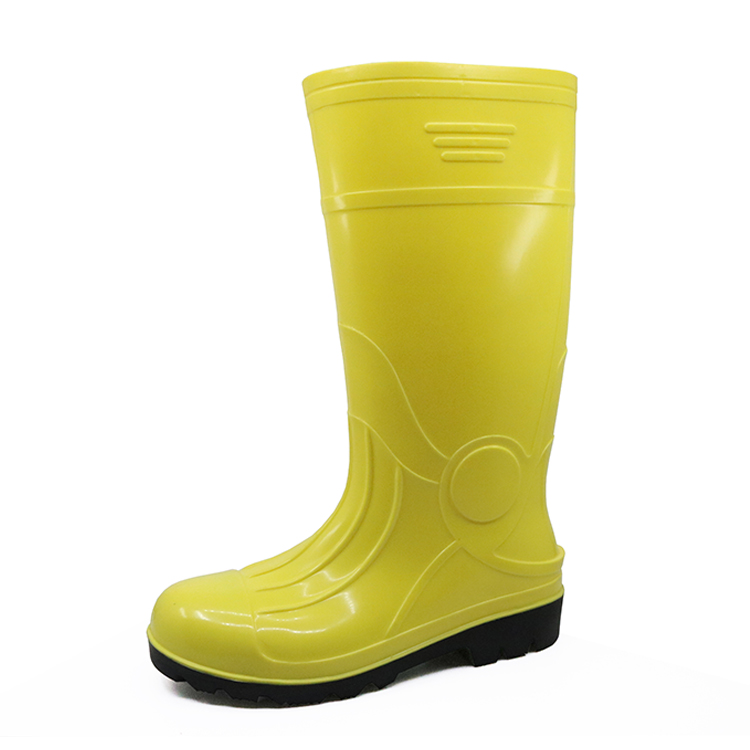 107-1 oil resistant yellow steel toe glitter safety rain boot