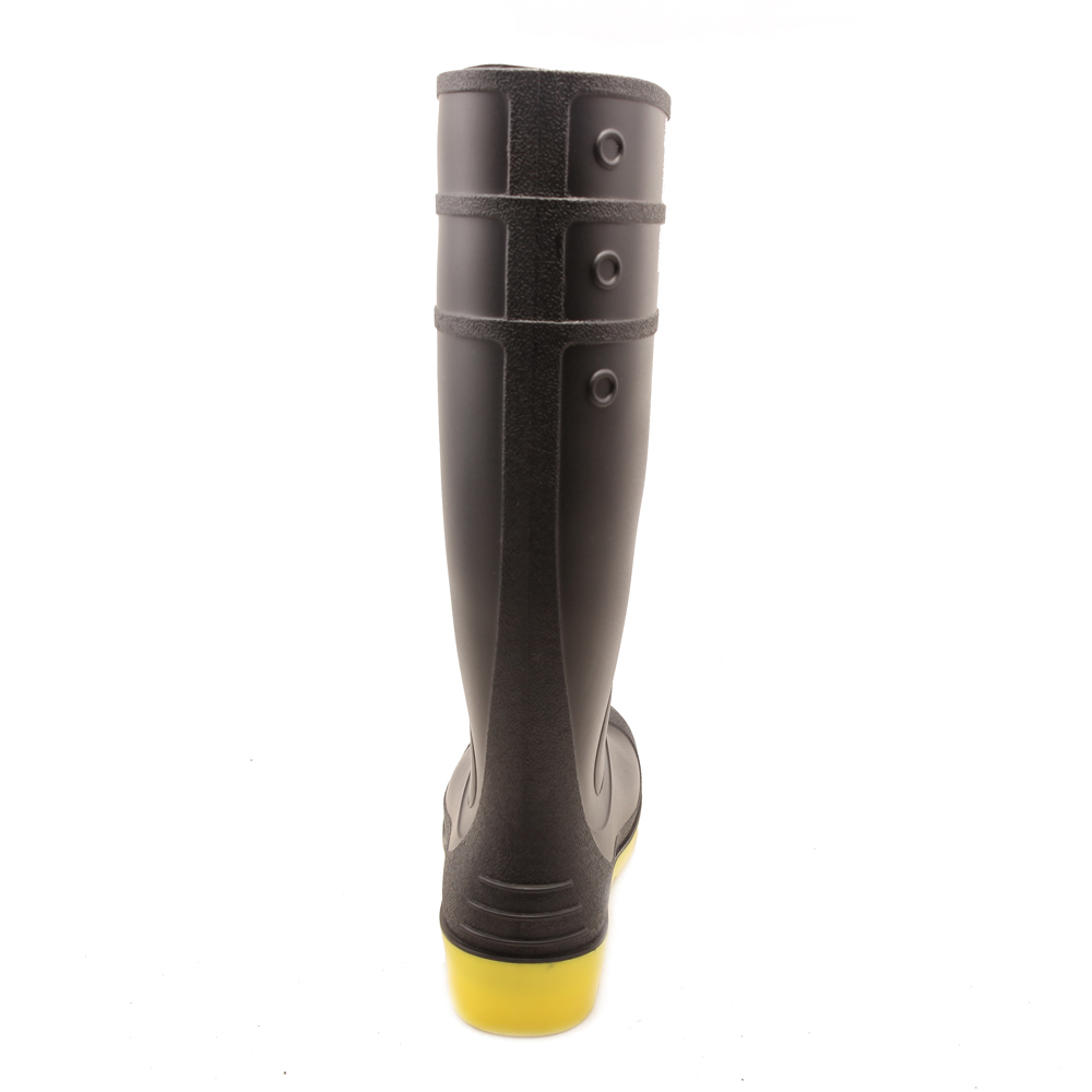 QH-002 black waterproof oil resistant pvc safety rain gum boots