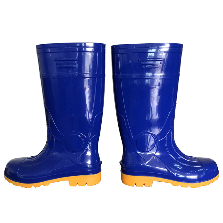 107-2 blue anti slip oil-proof steel toe glitter safety gumboots