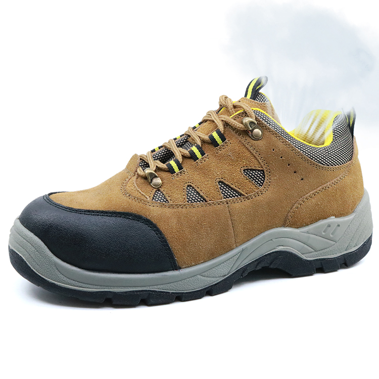Low ankle cheap suede leather steel toe cap safety shoes