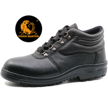Cemented cheap steel toe cap industrial safety shoes black