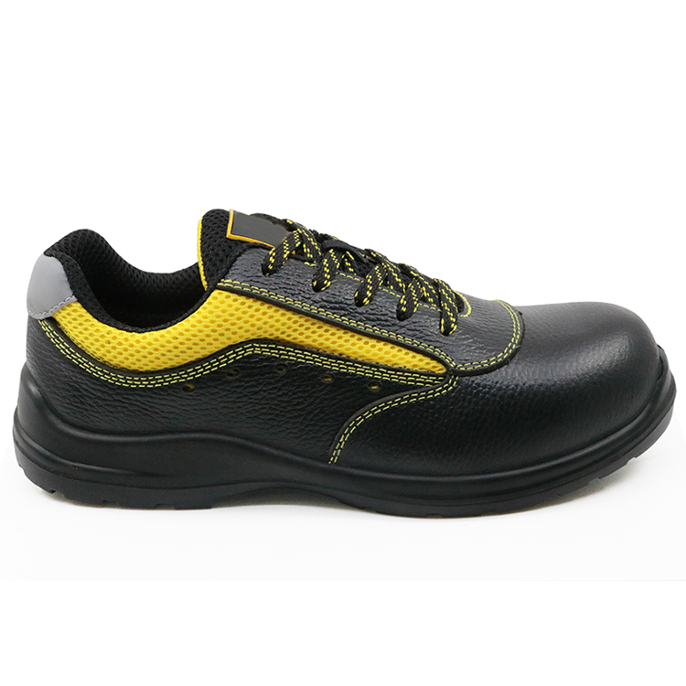 Black buffalo leather composite toe metal free safety work shoes