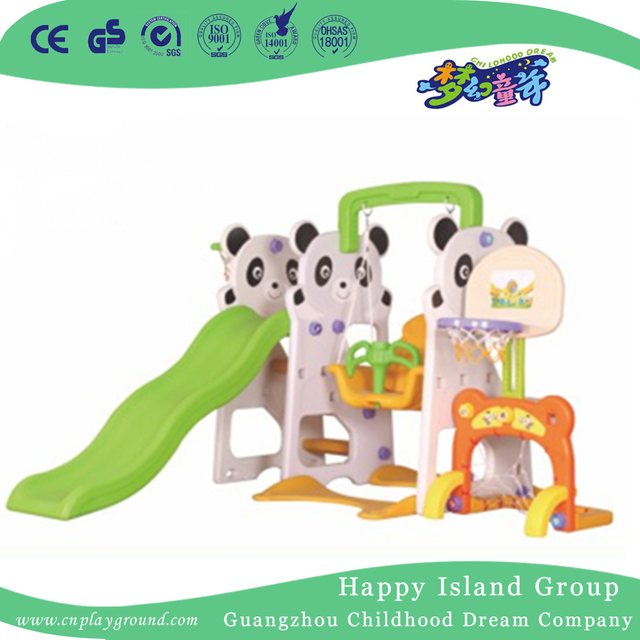 Schöne Kindergarten-Plastikkleine Panda-Rutsche mit Schaukel (ML-2014604)