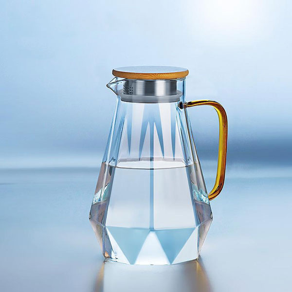 Glass Water Jug with Lid Glass Beverage Drinking Pitcher