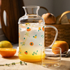 1000ml Glass Drinking Jug with Handle and Cup