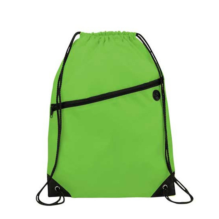 Hot selling Drawstring Backpack With Front Pocket and Earphone Hole(TP-DB309)