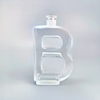 770ml Letter-shaped empty glass wine bottle