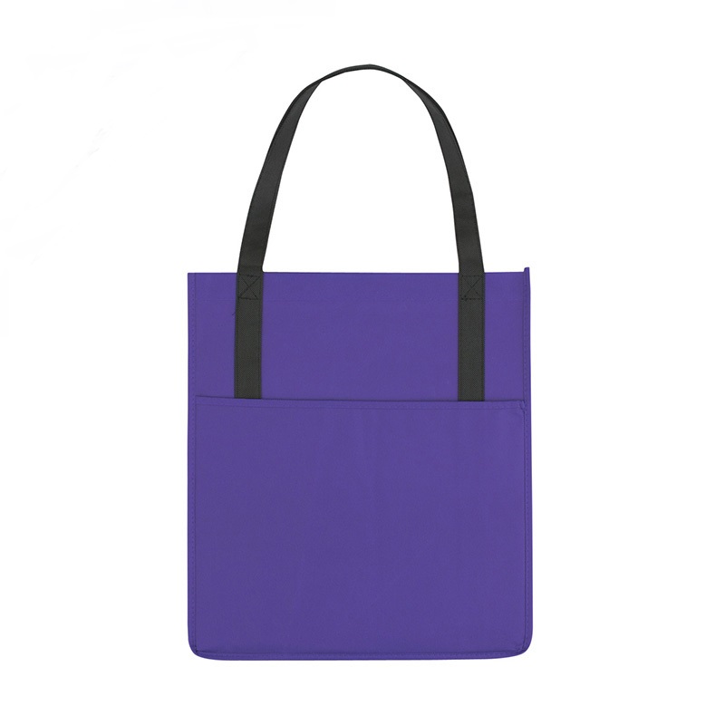 Portable Non-Woven Shoppers Outside Pocket Custom Market Tote Bags
