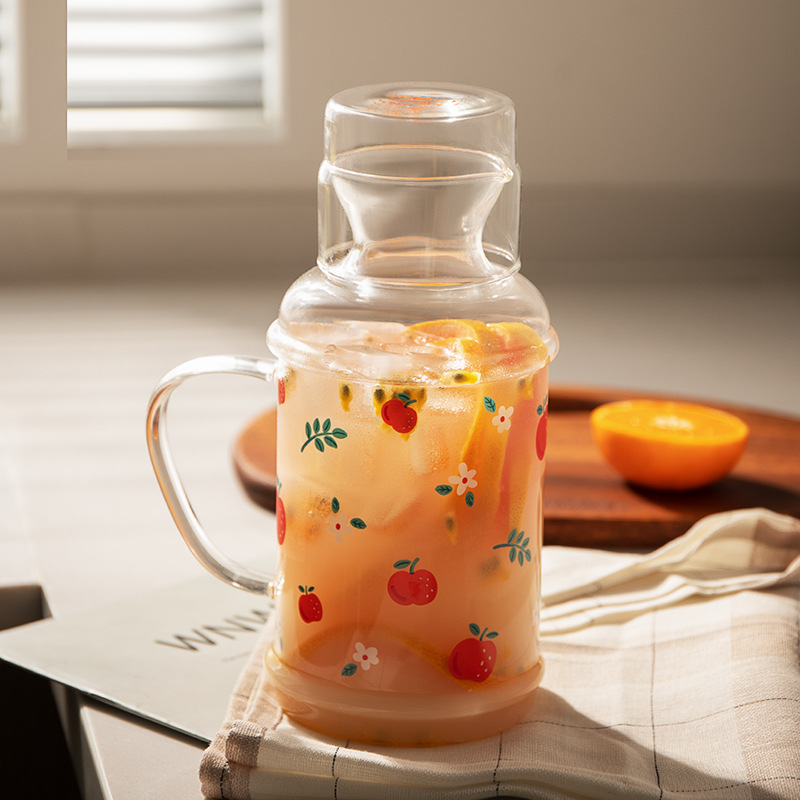 Glass Jup with Handle for Beverage Drinking