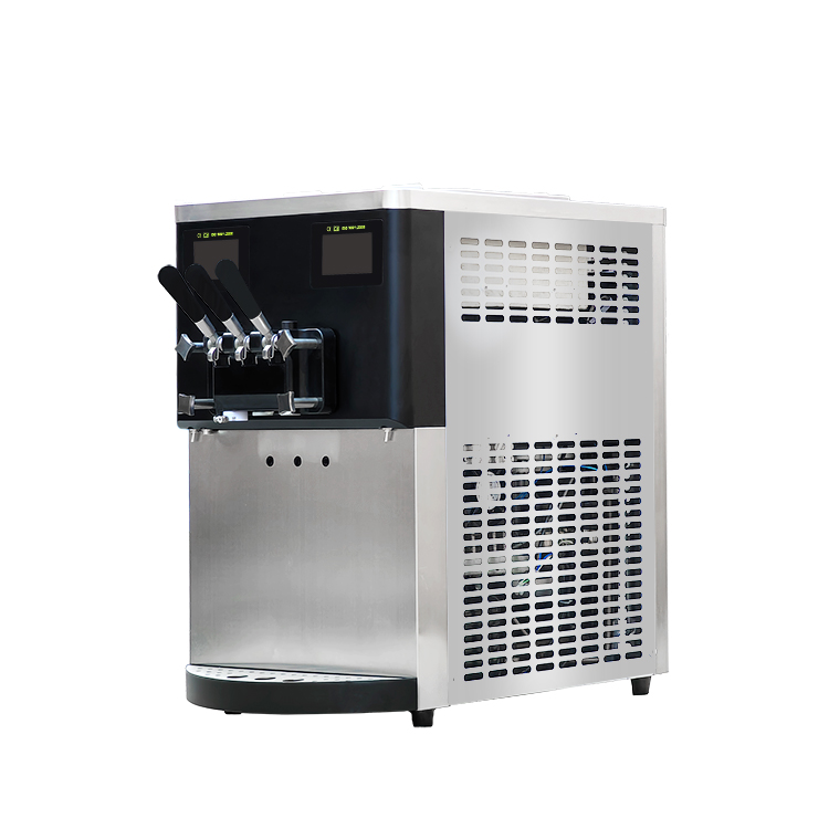 Commercial double control countertop 3 flavor yogurt soft ice cream machine