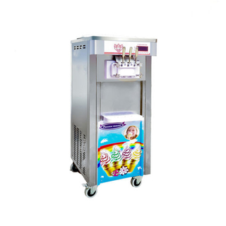 Floor Stand Frozen Yogurt Maker with 3 Flavors Small Soft Ice Cream Machine