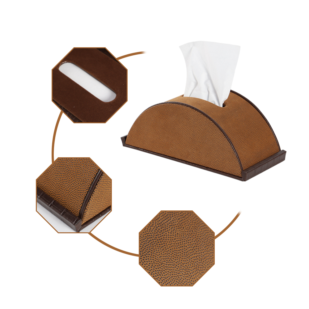 PU Leather Tissue Box Holder - Decorative Holder/Organizer for Bathroom Vanity Countertop, Night Stands, Office Desk & Car