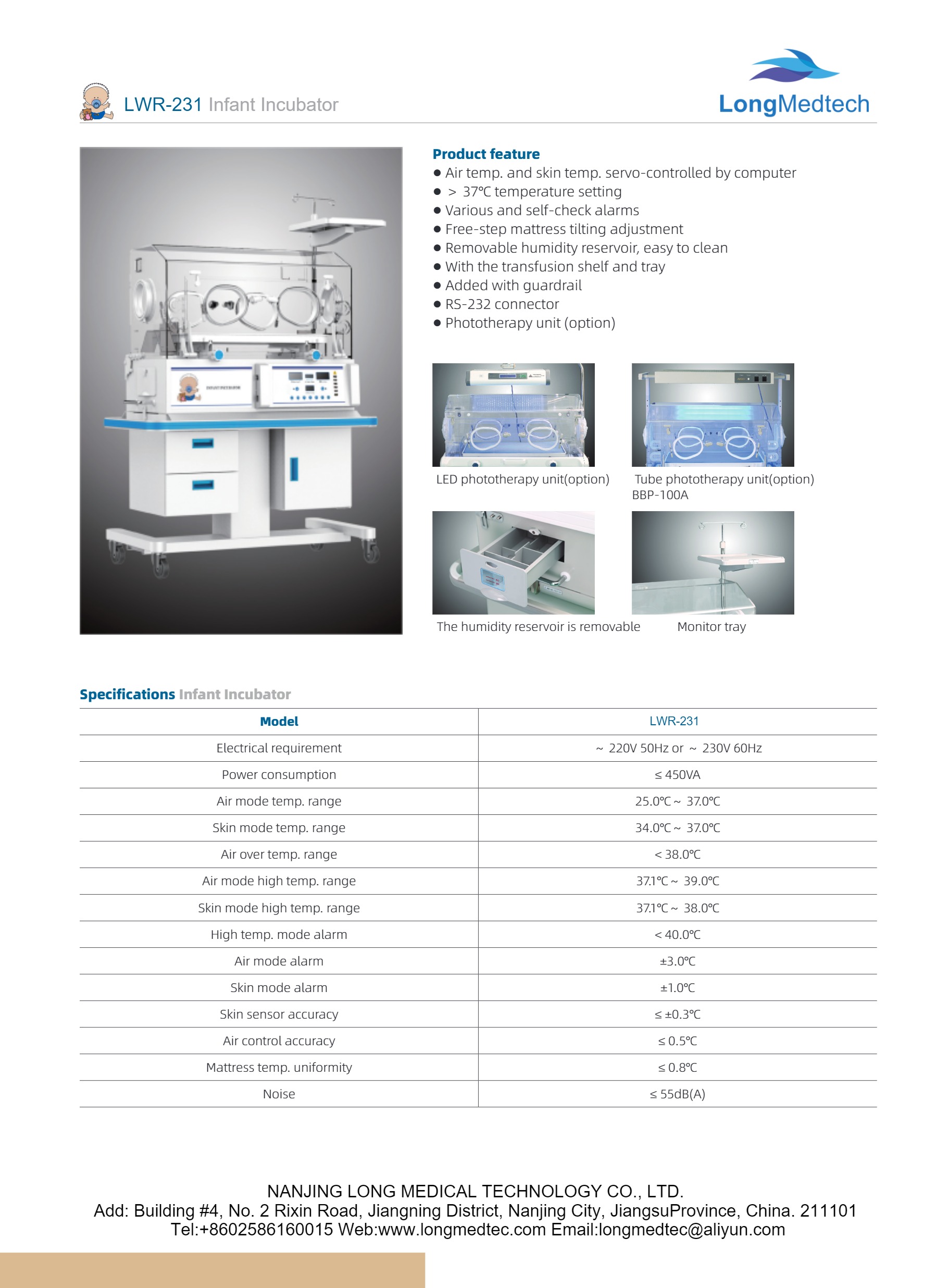 Incubateur pour nourrissons LWR-231-1