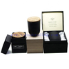Matte Black Frosted Heat Resistant Glass Candle Jars With Gold Metal Lids And Wooden Box