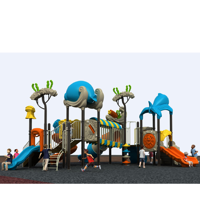 2022 新款大型户外海洋系列游乐场儿童游乐场带各种滑梯 HKDLS-ZZ0701