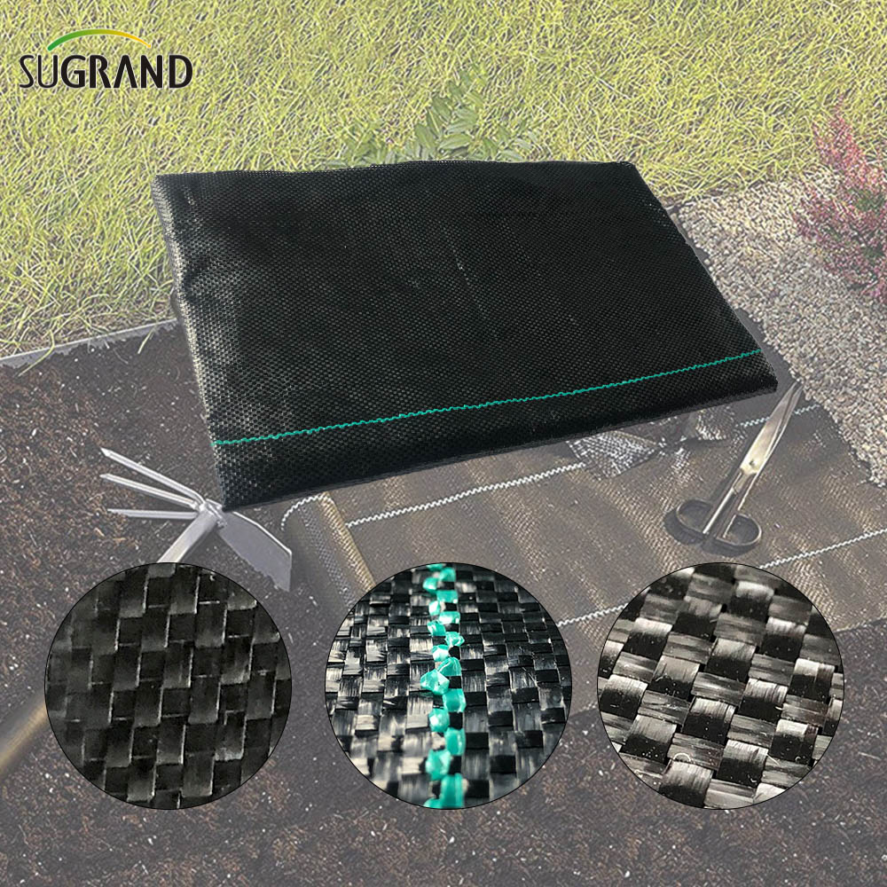 PP Green y Black Woven Ground Cover Membrane Weeds Mat