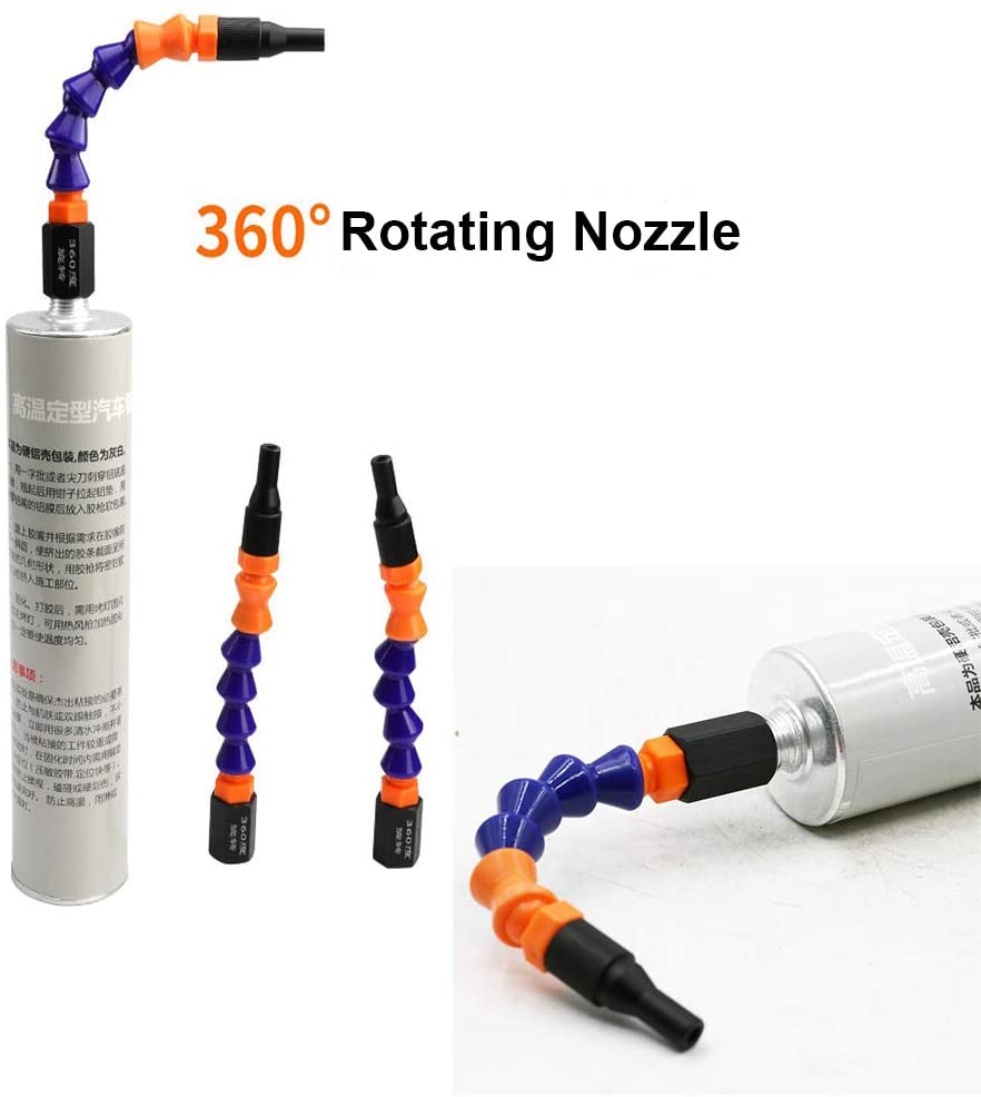 Flexible Caulking Tube Tip Extension Caulk Gun Cones Articulating 360