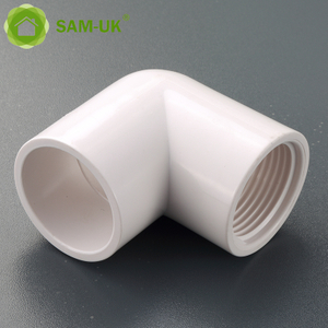 Sam-uk Fábrica al por mayor de plástico de alta calidad pvc tubería accesorios de plomería fabricantes PVC 90 grados de agua codo hembra accesorio de tubería