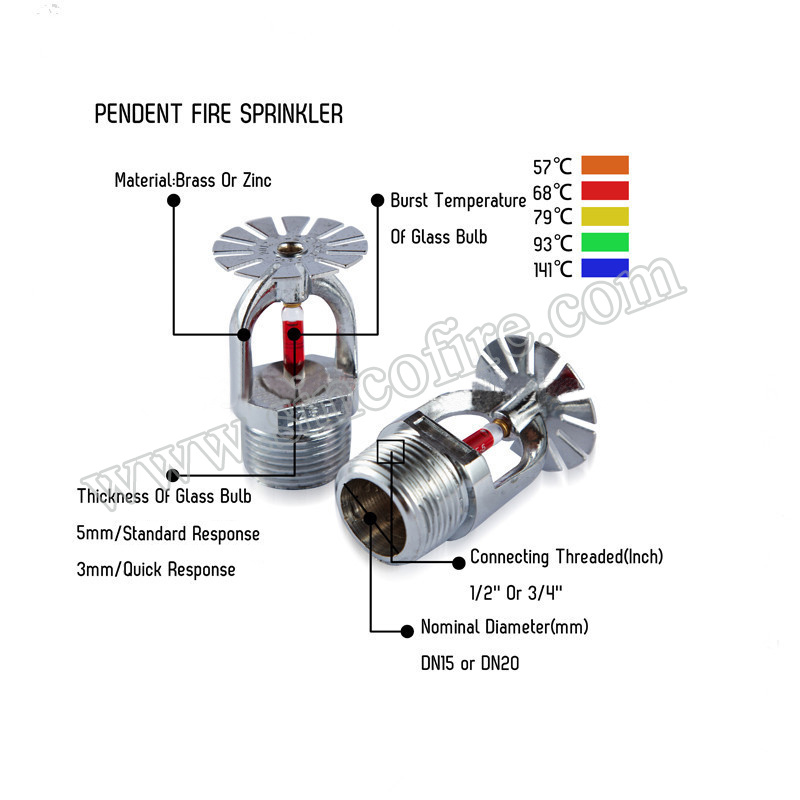 57 Degree Glass Bulb Fire Sprinkler for Fire Fighting System