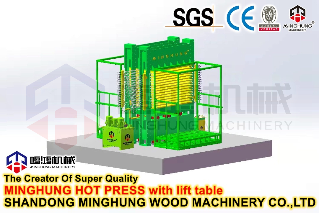Mesin Woodworking Plywood Pers Panas Hydraulilc