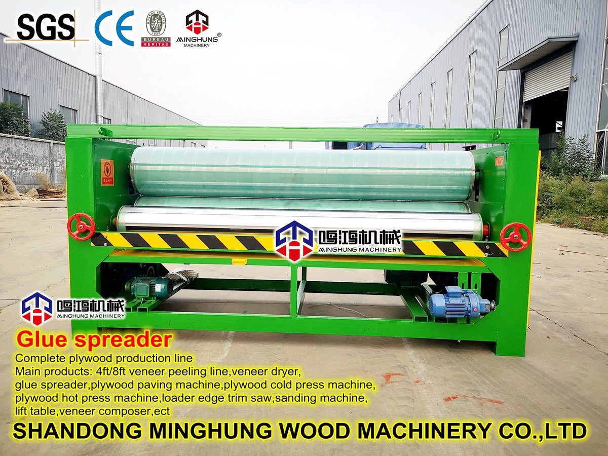Mesin Pelapis Lem Sisi Ganda pada Veneer Kayu