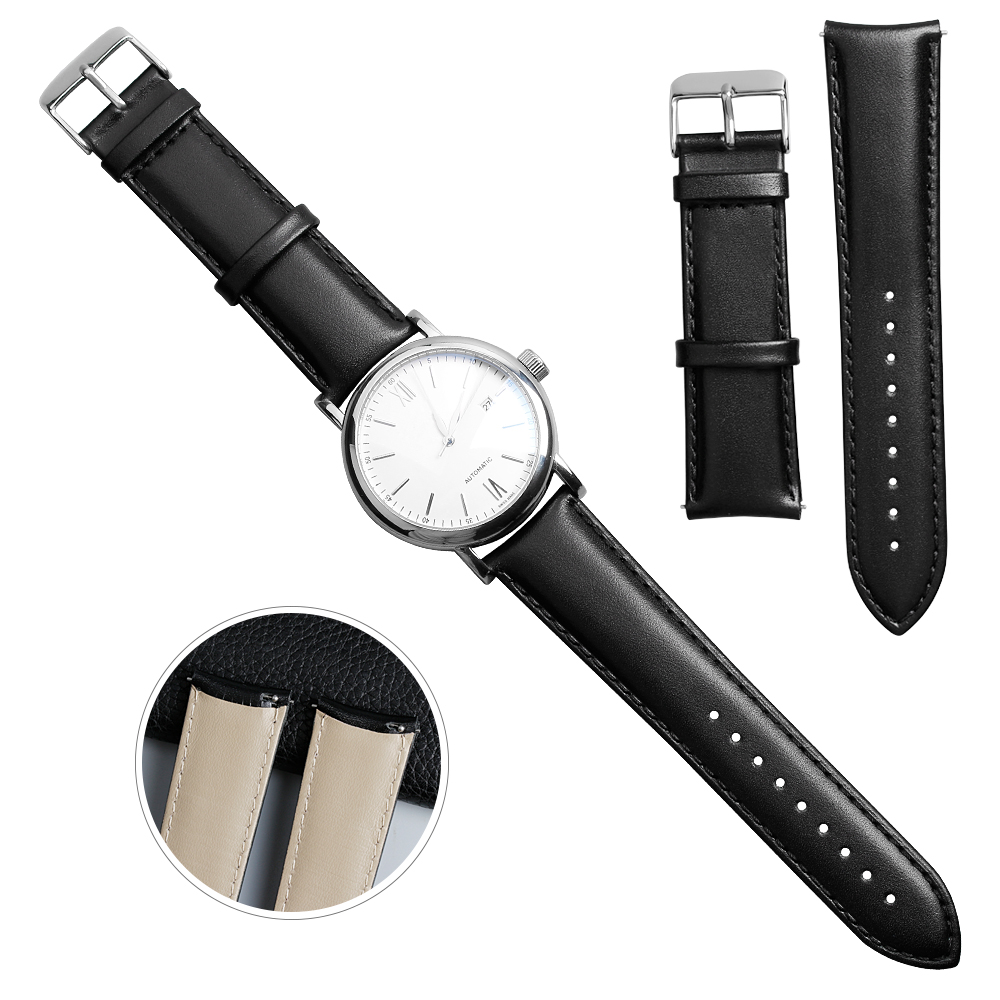 Wholesale 2 Piece of Black Genuine Leather Watch Strap From CONKLY Factory - Buy leather watch ...