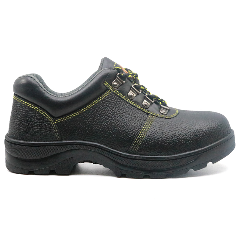 Tiger master brand black leather rubber sole cheap safety work shoes