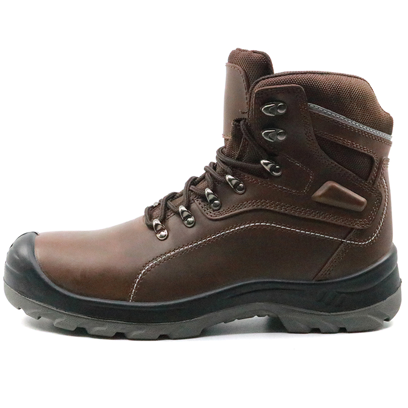 CE approved non slip genuine leather steel toe safety boots work