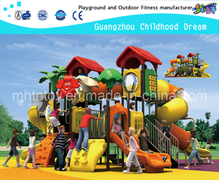2013 Beliebteste Outdoor-Schule Baumhaus Spielplatzgeräte mit Klarglasrutsche