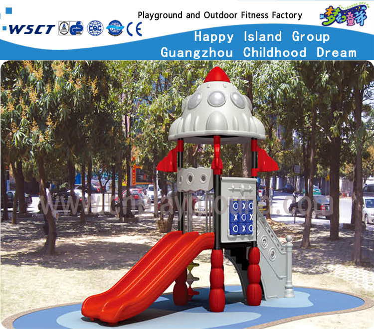 Mini Outdoor Rakete Feature Kinder Weltraum verzinktem Stahl Spielplatz mit Rutsche Ausrüstung (HF-14301)