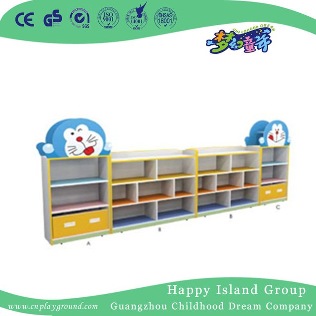  Kindergarten Cartoon Mickey Kleinkind Spielspielzeug Holz Aufbewahrungseinheiten (M11-08402)