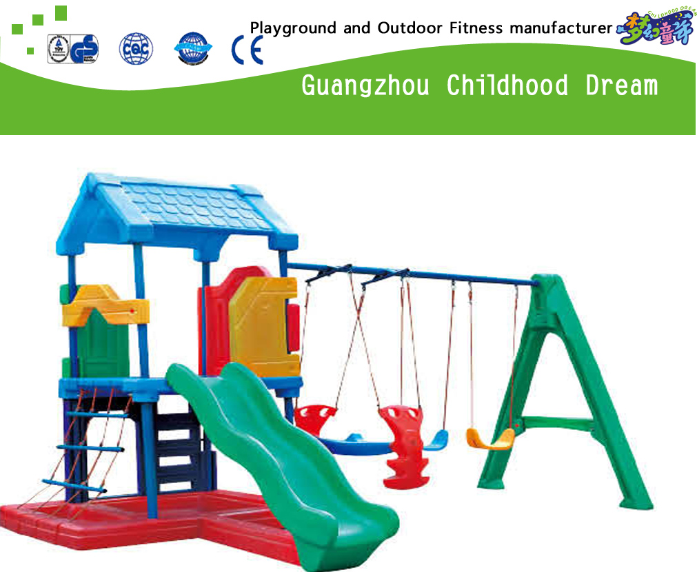 plastic swing and slide set