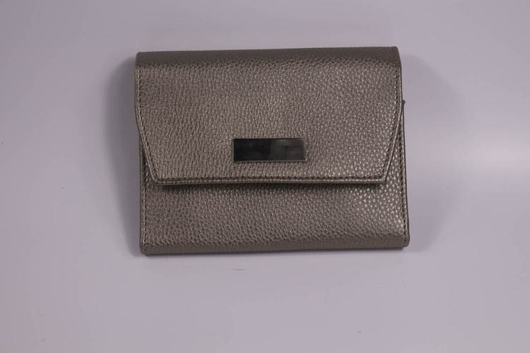 Grey Shinny Pu leather travel jewelry bags and pouches