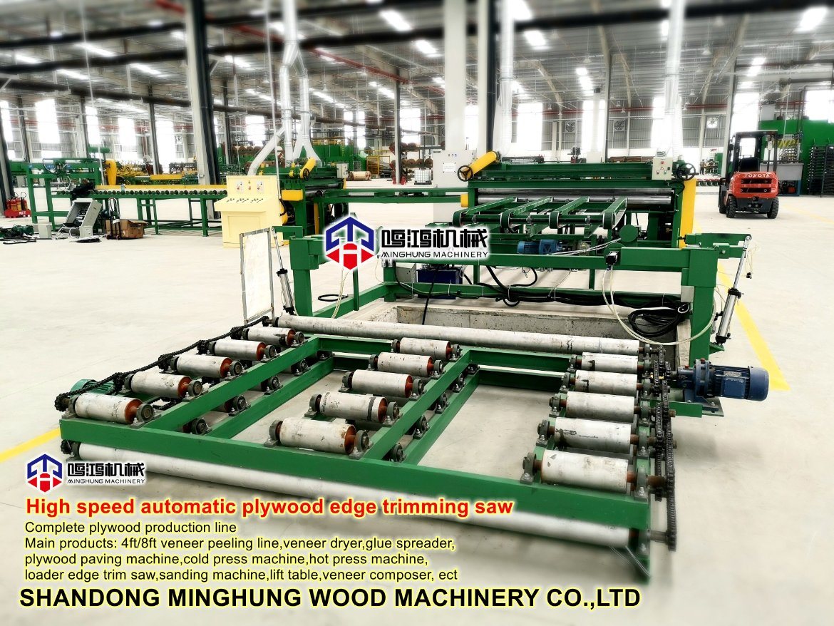 Roller Plywood Trimming Cutting Saw dengan Kapasitas Produksi Besar