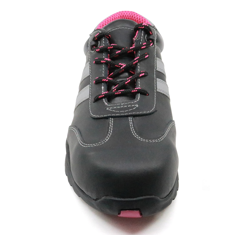 Oil resistant non slip steel toe cap stylish women safety shoes