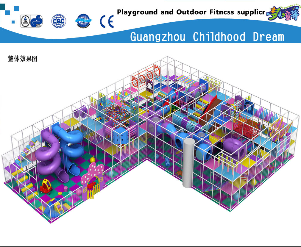 高品质中型室内游乐场塑料滑梯设备(M11-C007)