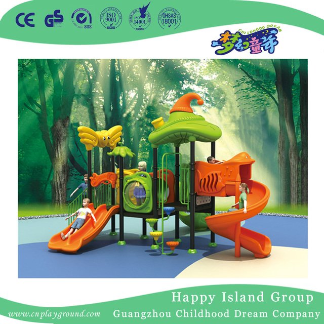 Kinder-Gemüsedach-Spielplatz-Ausrüstung im Freien mit zylinderförmigem Dia (HG-9301)