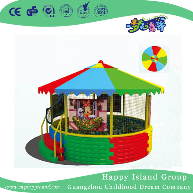 Discount Large Ball Pool House mit Regenbogendach und Cartoon-Bildern (HF-19902)