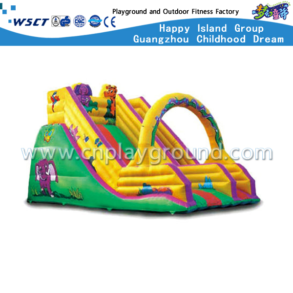 幼儿玩户外三色简易充气滑梯 (HD-9503)