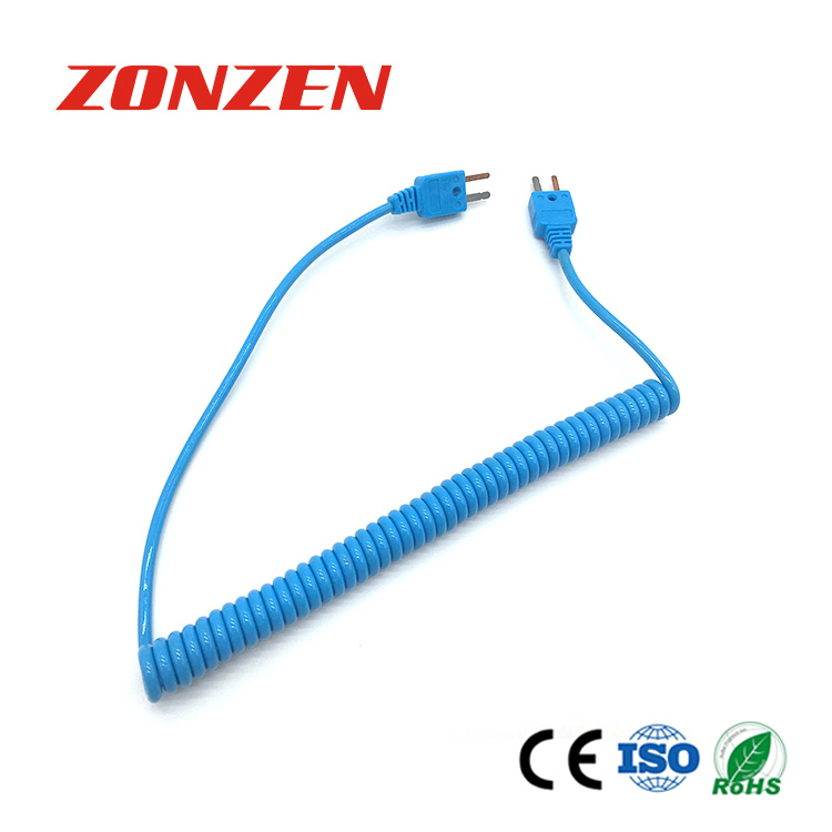 CCP-T Coiled Cords Thermocouple With Molded Mini Plug 