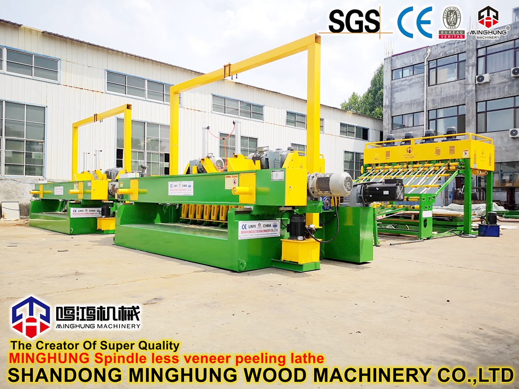 Mesin Pengupas Veneer Kayu Lapis Spindleless Kuat dengan Motor Servo
