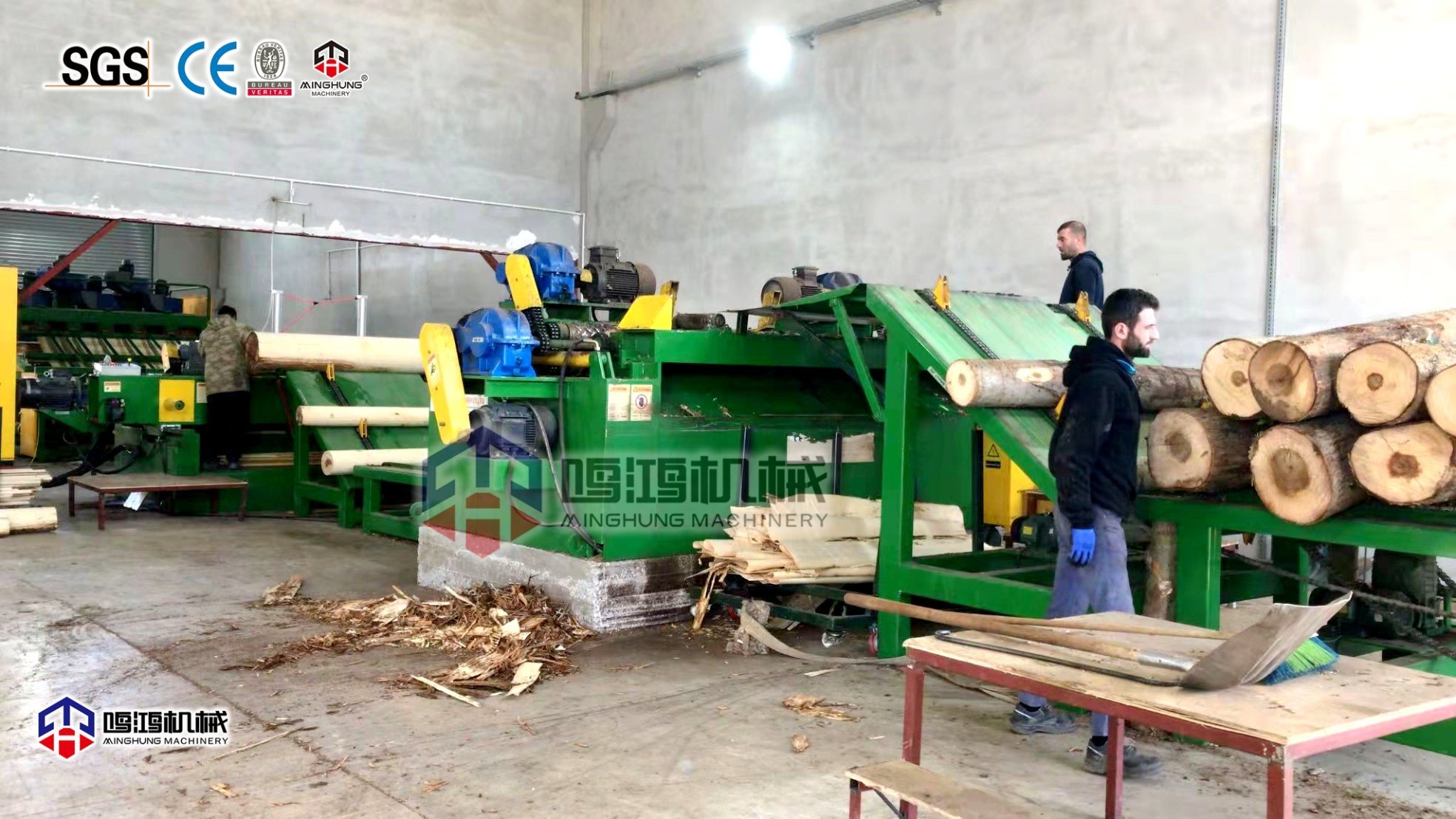 Mesin Pengupas 4feet 8feet untuk Memproduksi Lembar Veneer Kayu