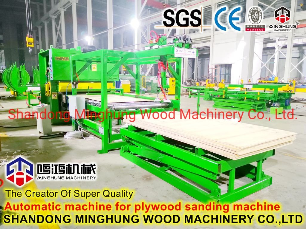Woodwork Wide Belt Plywood Calibration Sanding Machine untuk Anti Slip Furniture Plywood