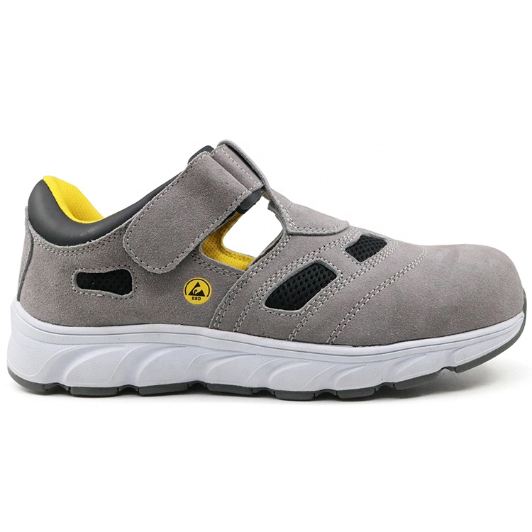 Oil Resistant Metal Free Breathable No Lace Esd Summer Safety Shoes Composite Toe 