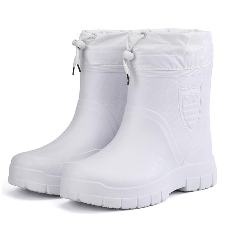 Lightweight keep warm ankle men winter eva rain boots for work