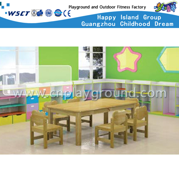 幼儿园家具设备 两人用天然木桌 (M11-07201)