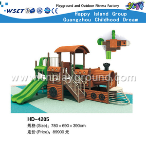 火车模型设备双人滑梯户外儿童镀锌钢操场（HD-4205）