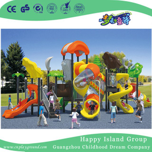 中海微风镀锌钢儿童游乐场带双层圆柱滑梯 (HG-10002)